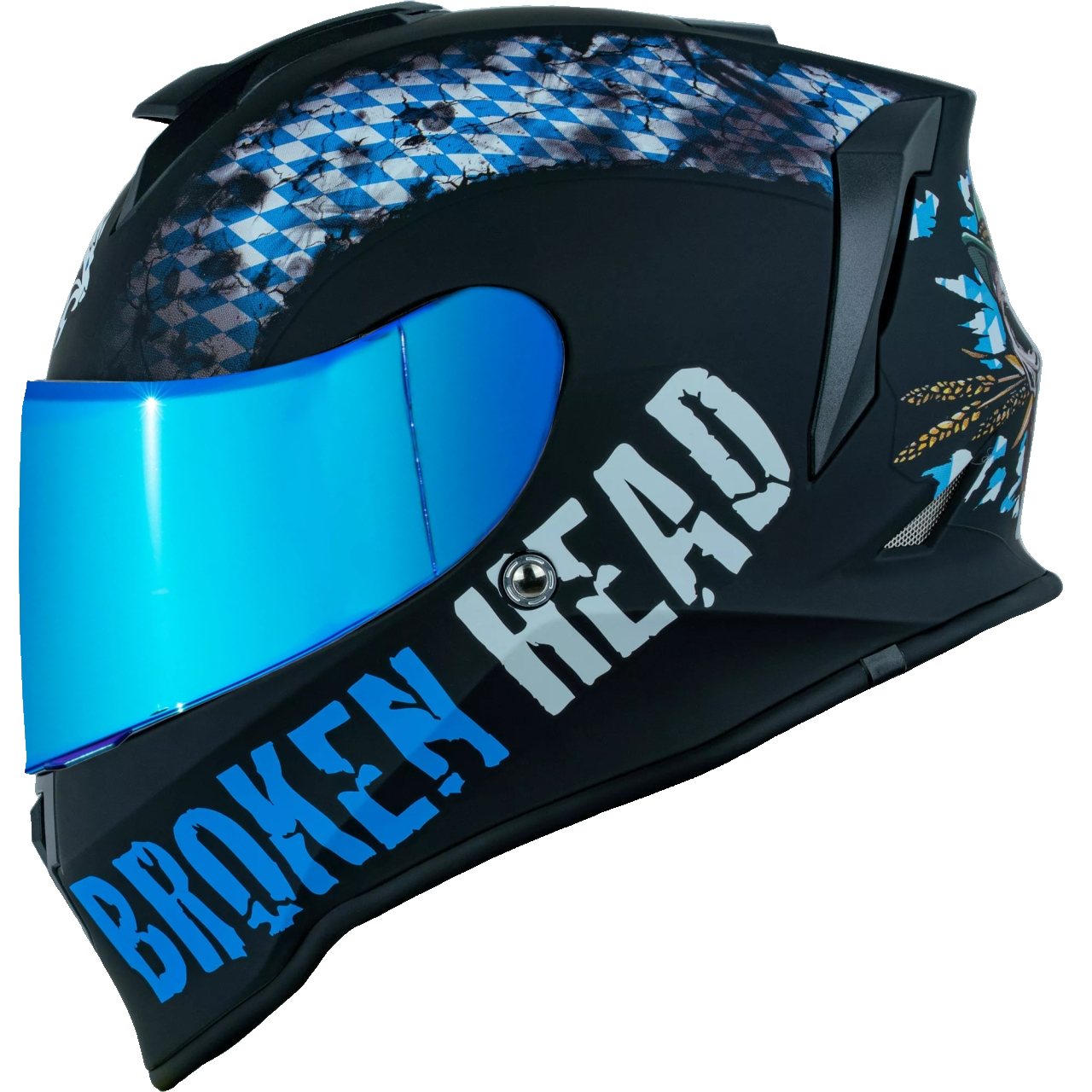 Broken Head Bavarian Patriot Integralhelm vollständig in Seitenansicht
